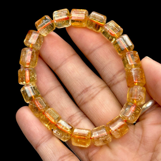 Natural High quality Citrine Crystal Bracelet, Attracting Wealth, Solar Plexus Chakra Reiki Meditation