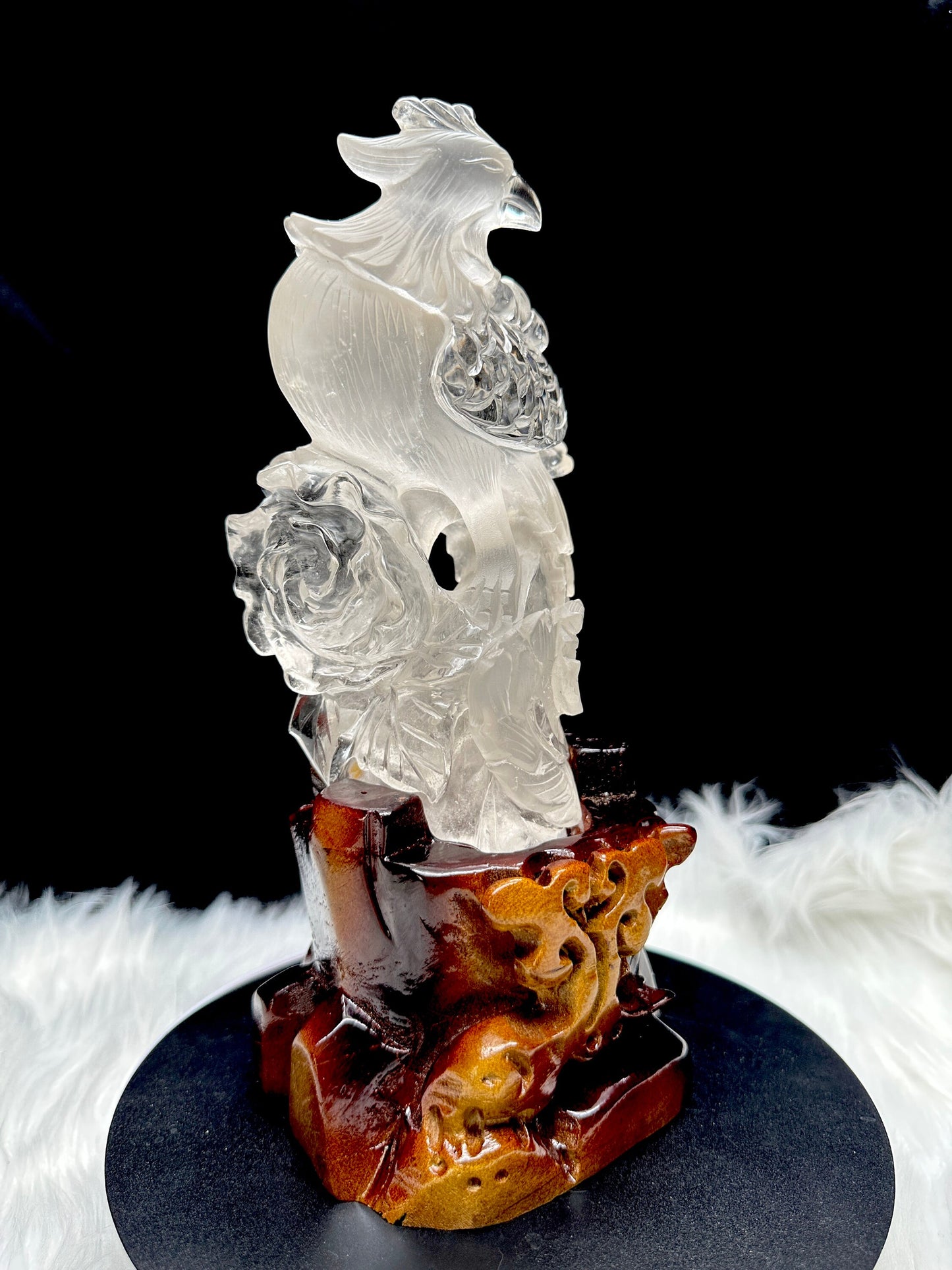 Super High Quality Clear Quartz Crystal Carving of a Phoenix, Home Decor, Gift Item