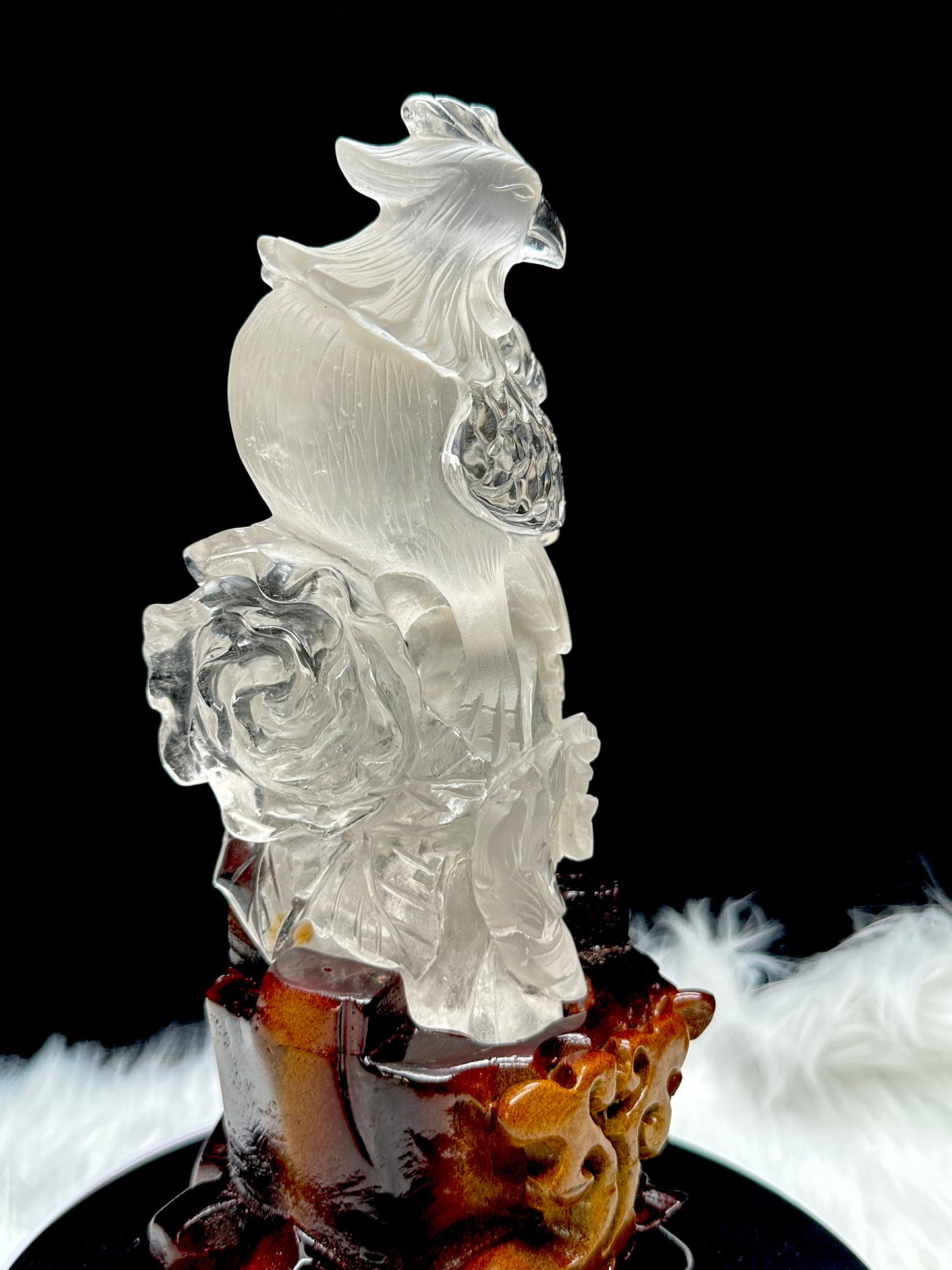 Super High Quality Clear Quartz Crystal Carving of a Phoenix, Home Decor, Gift Item