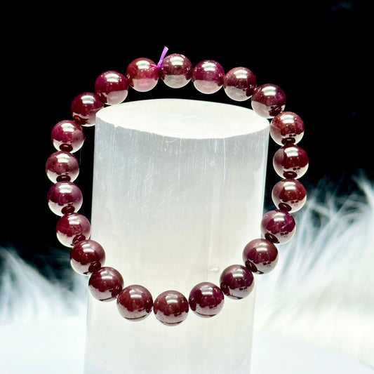 Natural Almandine Red Garnet Bracelet, Crystal Bracelet  | Root Chakra Natural Healing Stone Jewelry - 8mm