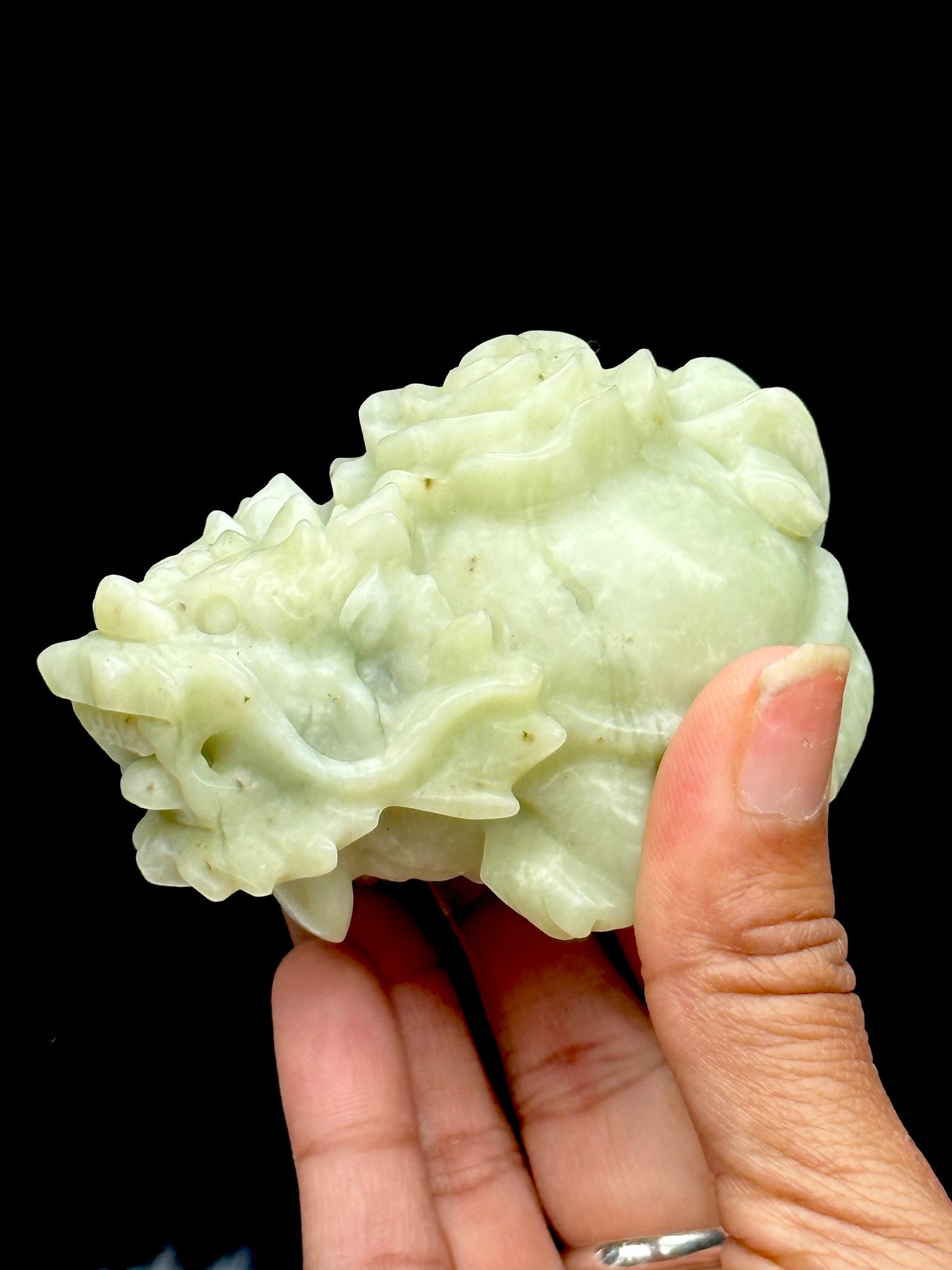 Super Cute Jade Pixiu Carving, Crystal Pixiu, feng shui crystal, Pixiu Jade Abundance Protection