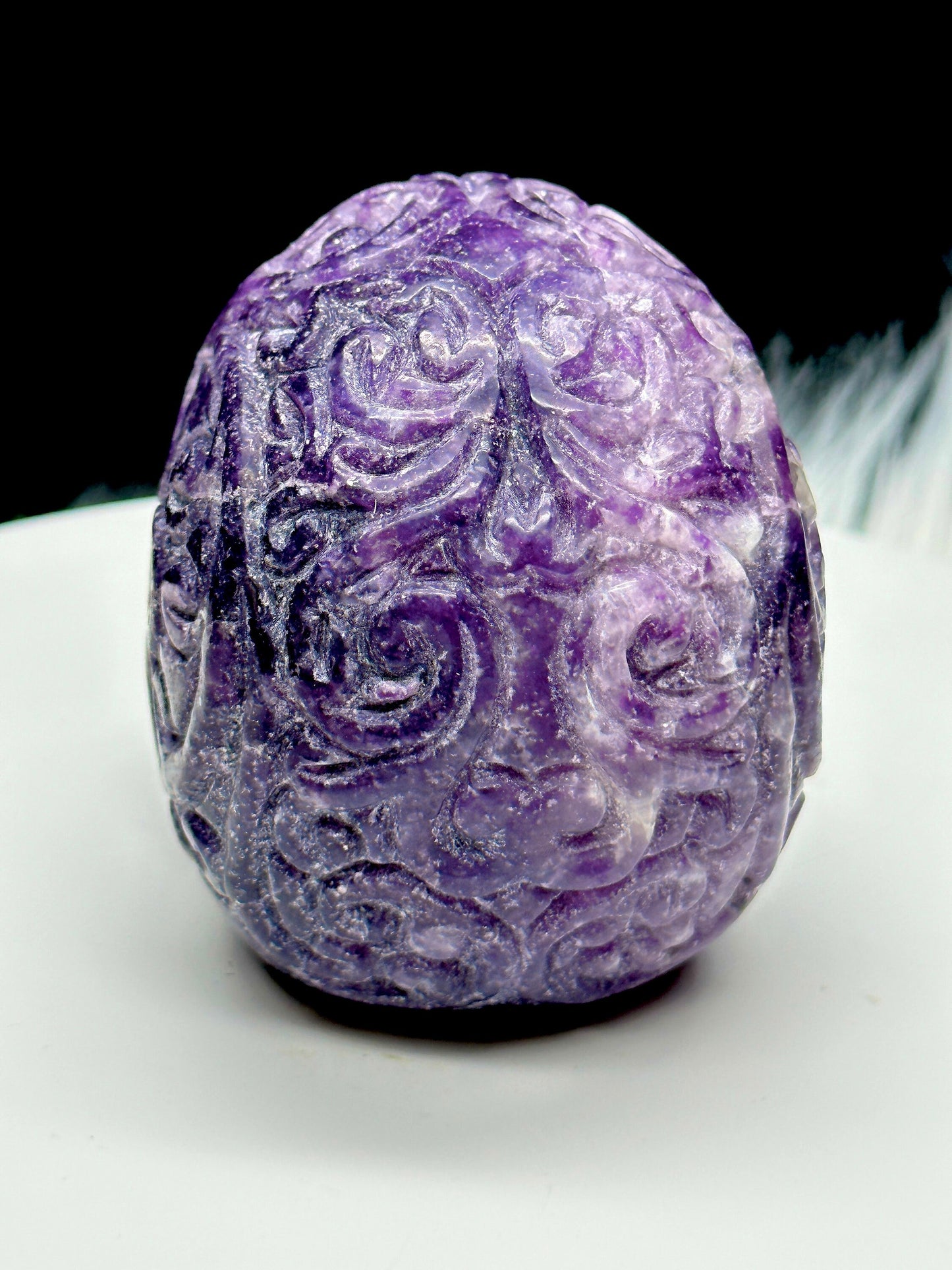 Beautiful Lepidolite Crystal Skull, Hand Carved, Crystal Gift