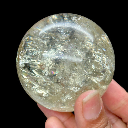 Grade AAA+ Citrine Sphere with Rainbows, Brazilian Citrine Crystal Sphere - 60mm