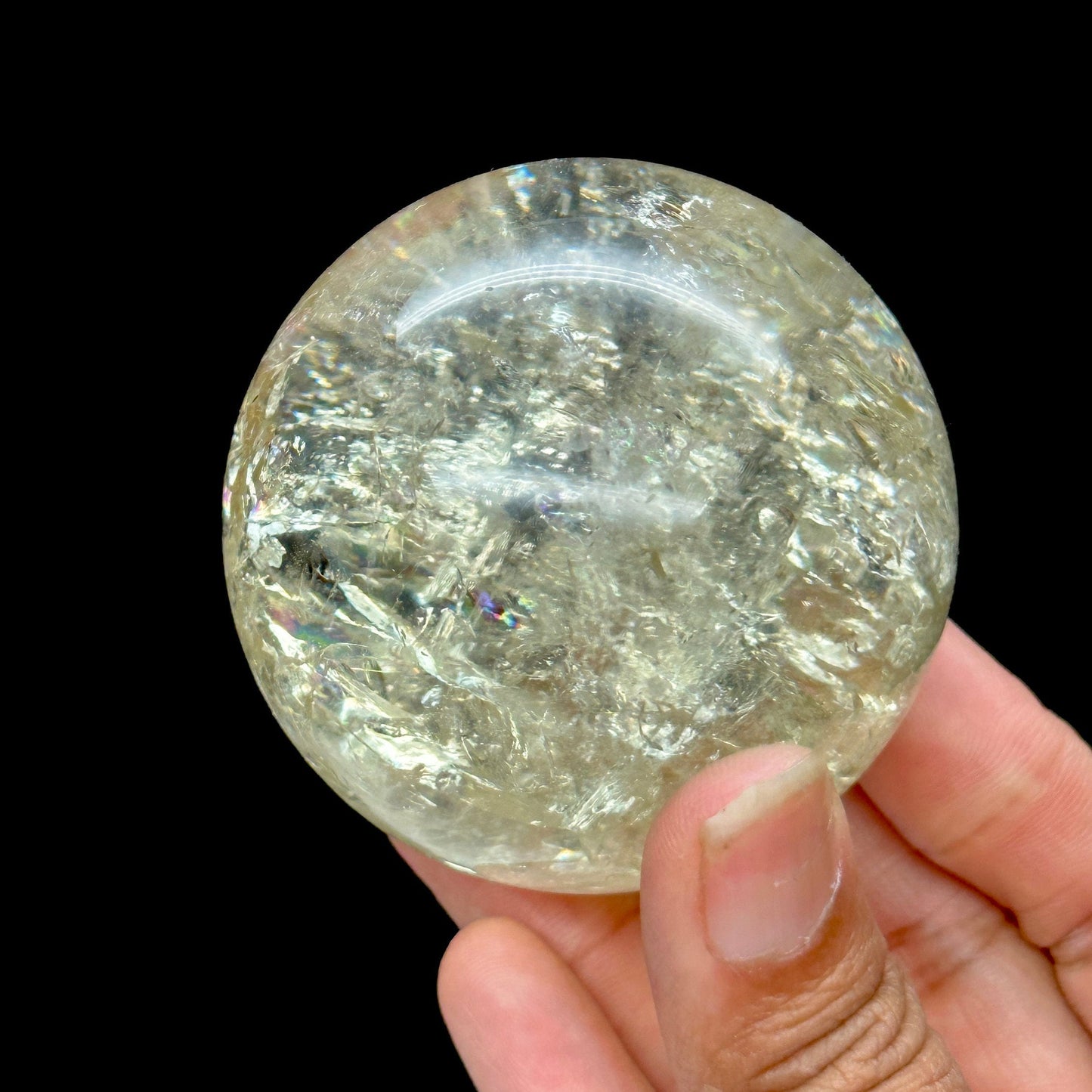 Grade AAA+ Citrine Sphere with Rainbows, Brazilian Citrine Crystal Sphere - 60mm