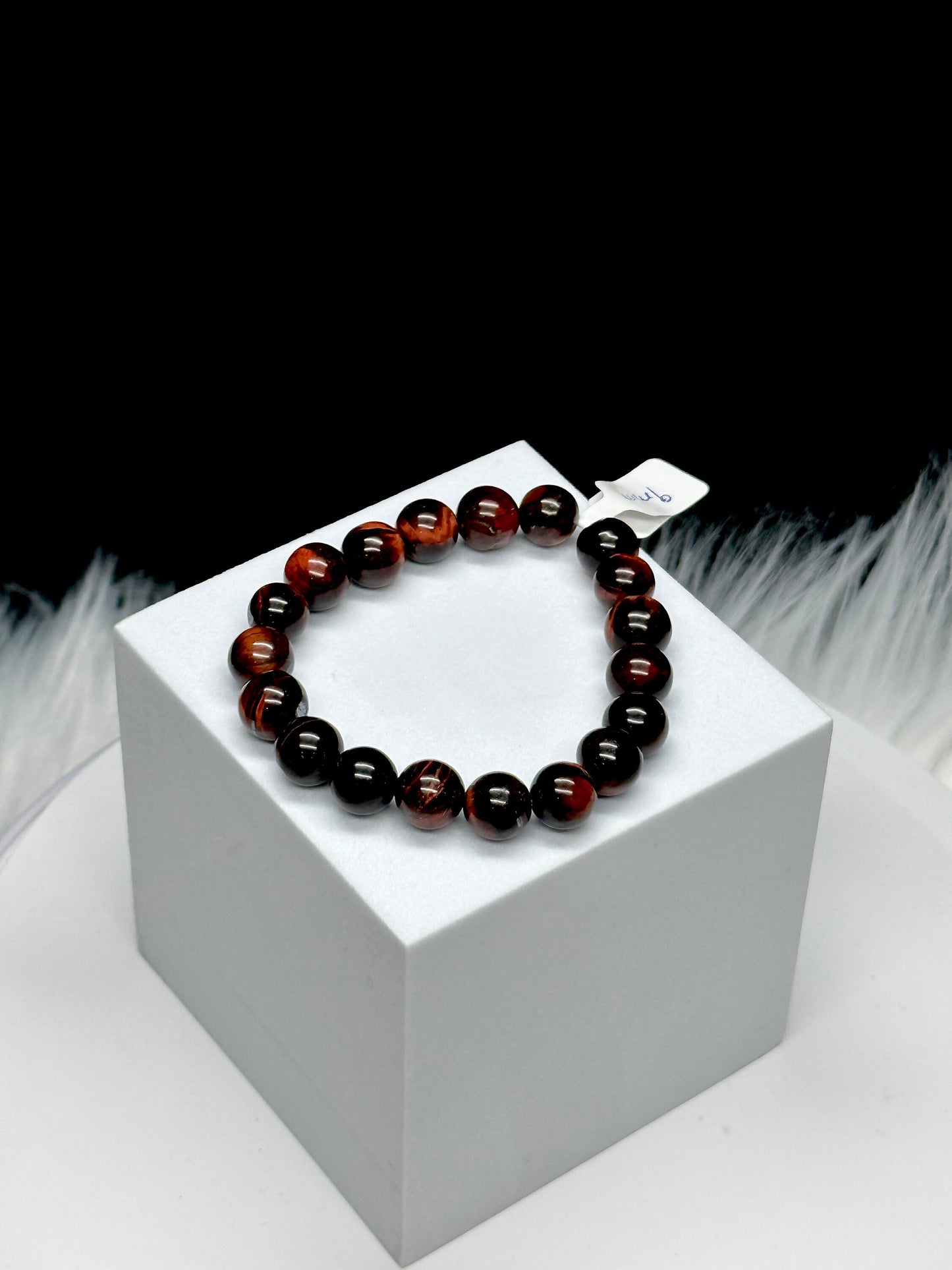 9mm Red Tiger Eye Bracelet, Red Tiger Eye Crystal Bracelet