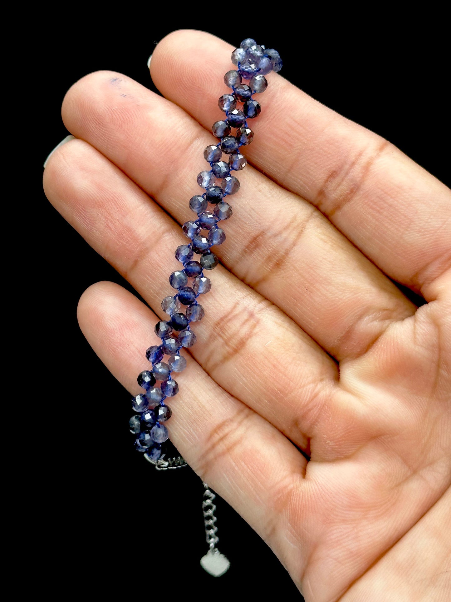 High Quality Iolite Bracelet in Sterling Silver, Crystal Bracelet,