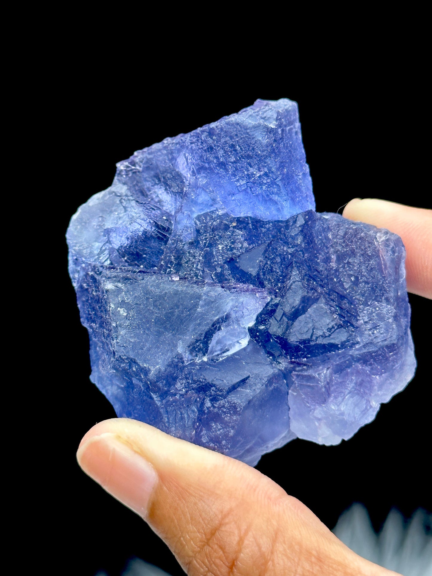 Rare Blue Fluorite Crystal Specimen, Raw Blue Fluorite Crystal - 159 grams