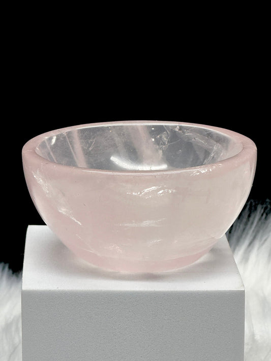 Gorgeous Hand Carved High Quality Icy Pink Rose Quartz Bowl, Home decor, Gift Item