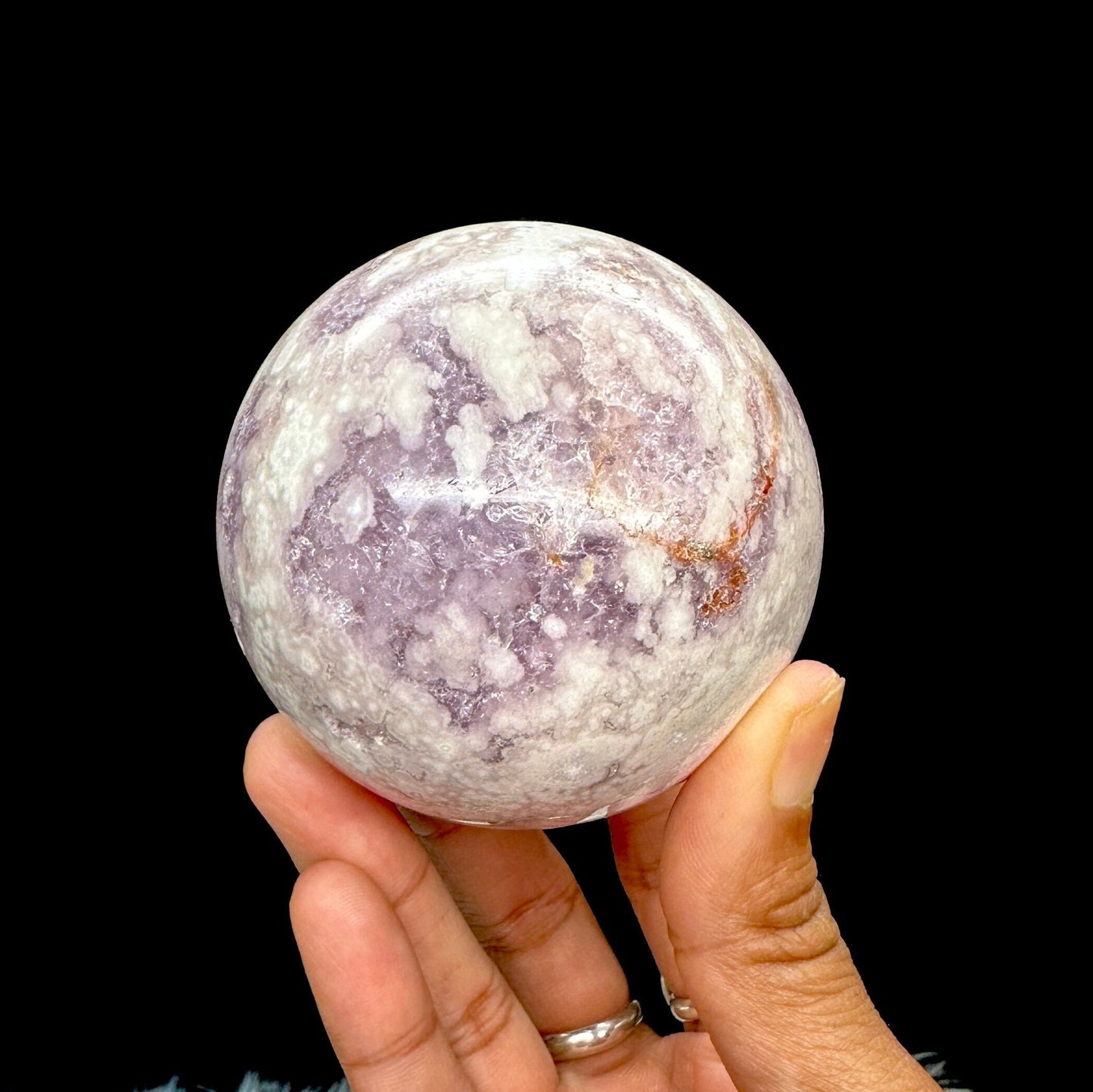 Large Amethyst Flower Agate Sphere, Crystal Sphere , Druzy Sphere , Amethyst Stone , Healing Energy, Spiritual Awakening - 70mm