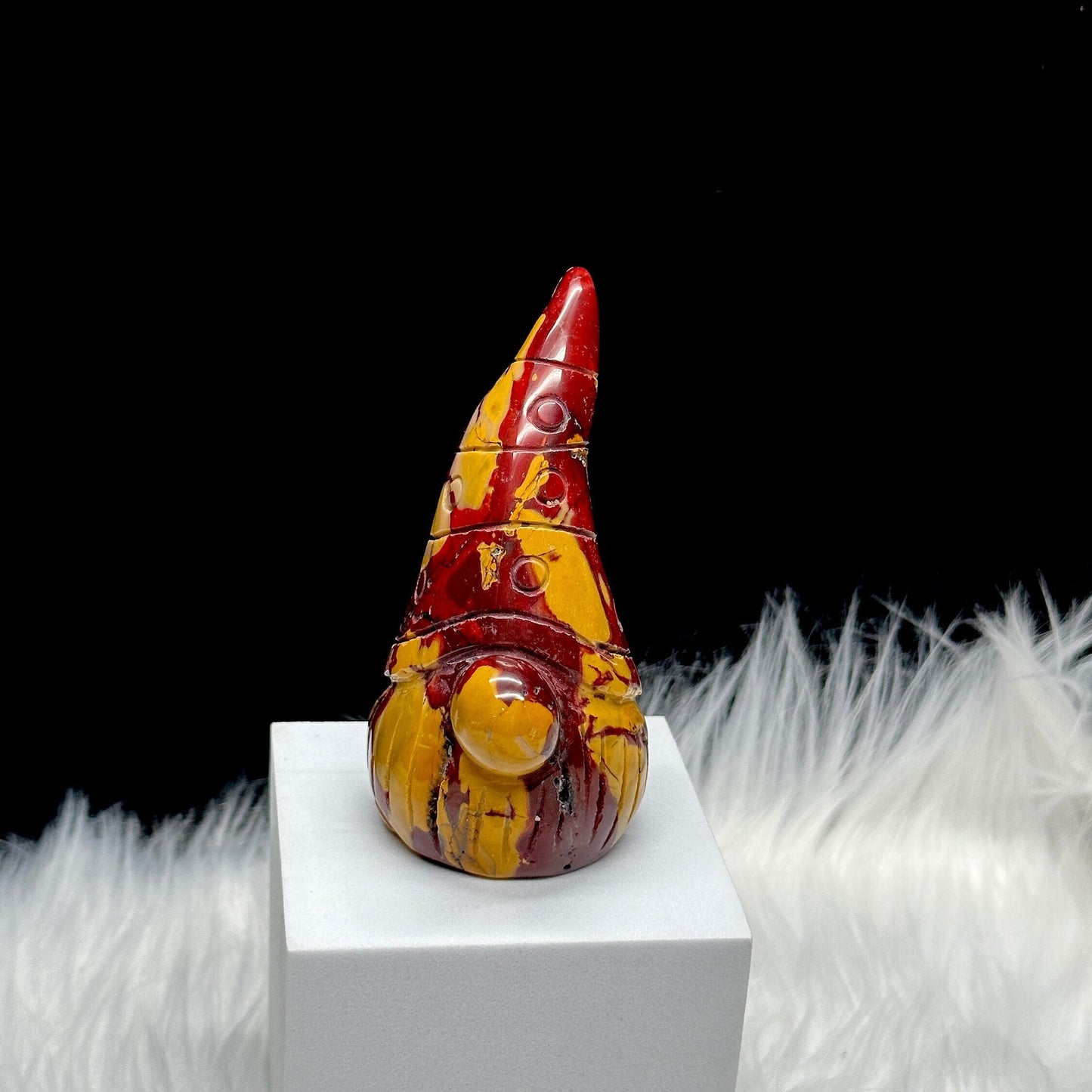 Adorable Mookaite Jasper Crystal Gnome Carving,Jasper Carving