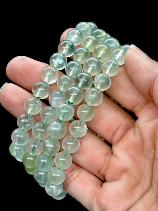 High Quality Prehnite Bracelet, Crystal Bracelet - 9mm