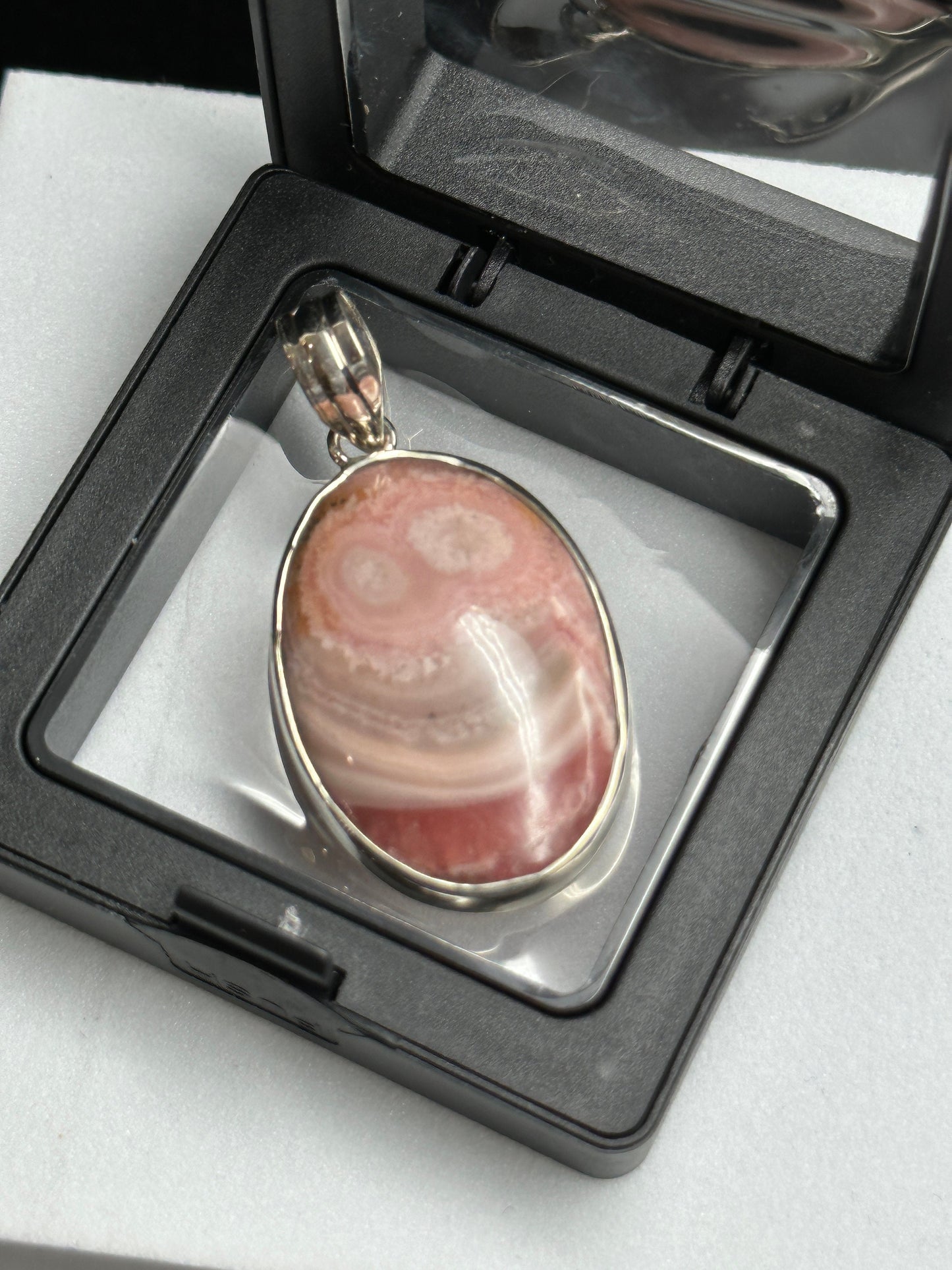 Beautiful Rhodochrosite Pendant Genuine Gemstone Pendant 925 Sterling Silver Pendant, Mother's Day Gift