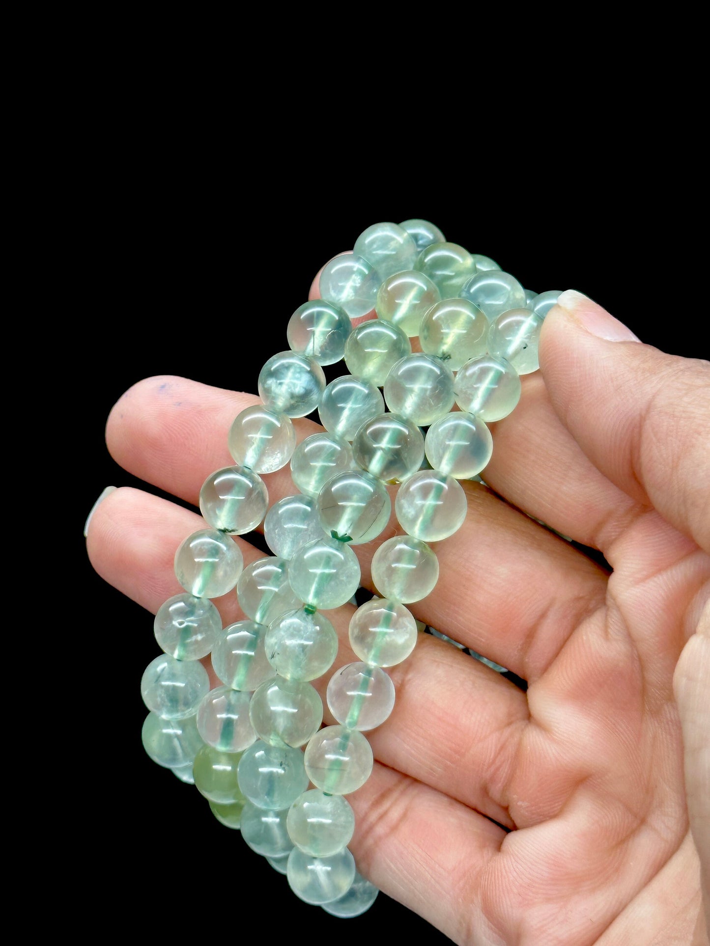 High Quality Prehnite Bracelet, Crystal Bracelet - 9mm