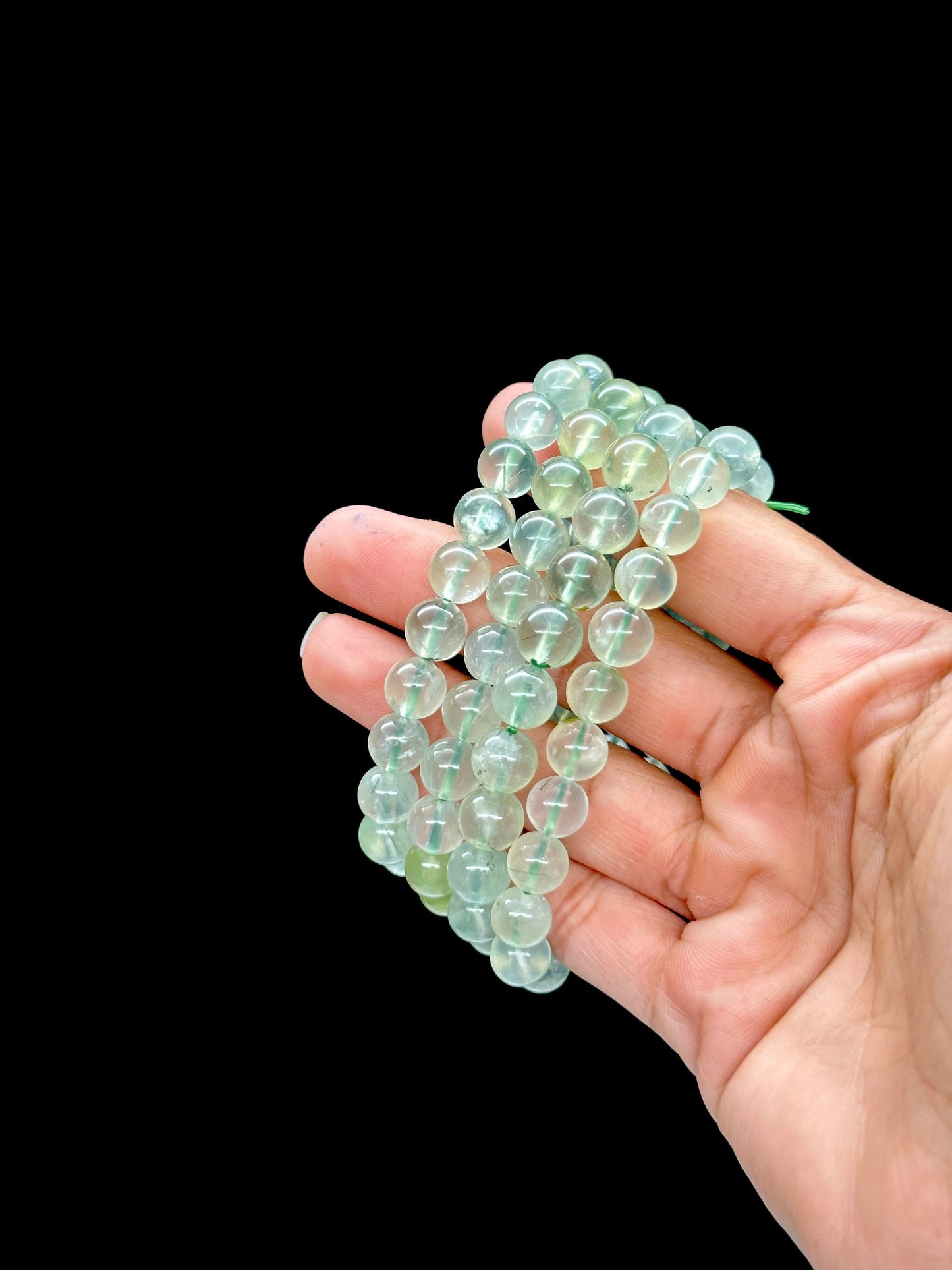 High Quality Prehnite Bracelet, Crystal Bracelet - 9mm