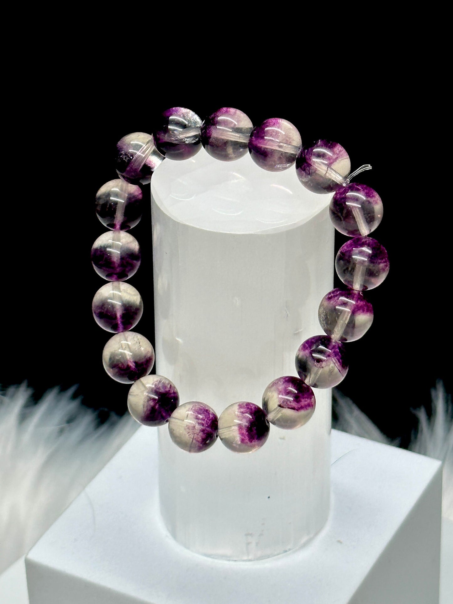 Highest Quality Purple Fluorite Bracelet, Crystal Bracelet - 12mm