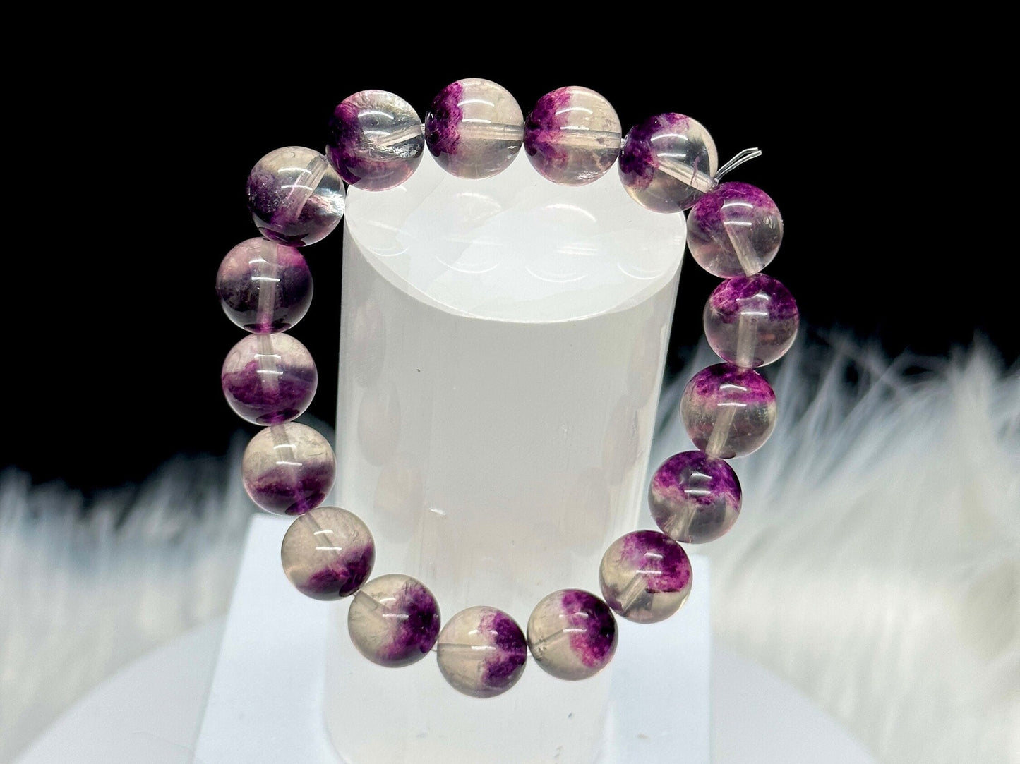 Highest Quality Purple Fluorite Bracelet, Crystal Bracelet - 12mm