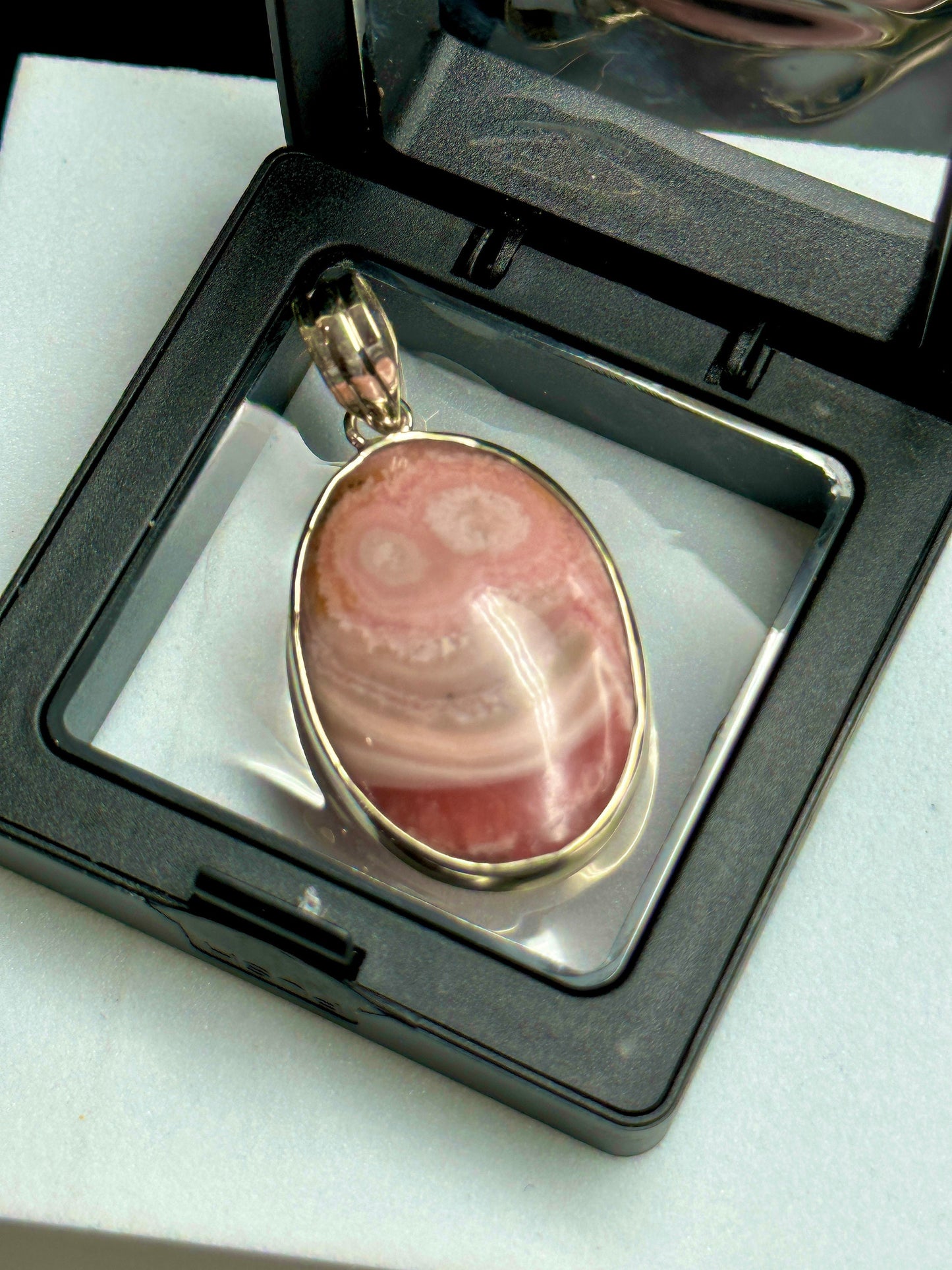 Beautiful Rhodochrosite Pendant Genuine Gemstone Pendant 925 Sterling Silver Pendant, Mother's Day Gift