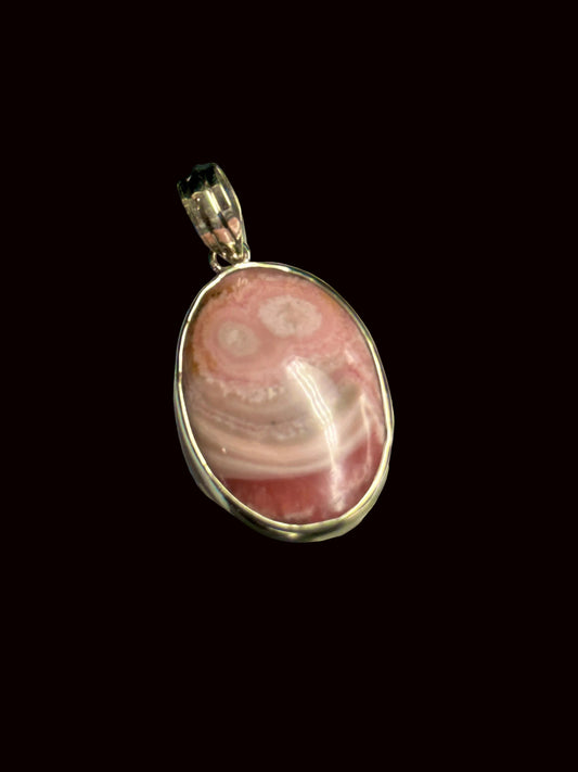 Beautiful Rhodochrosite Pendant Genuine Gemstone Pendant 925 Sterling Silver Pendant, Mother's Day Gift