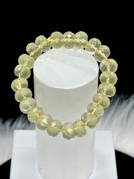 Natural Sparkly Lemon Citrine Bracelet - 9mm bead size