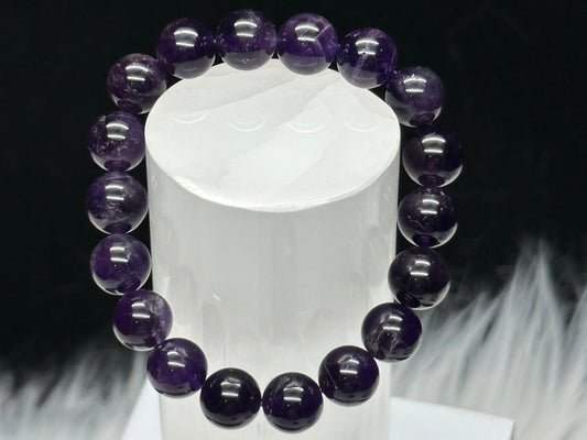 Amethyst Bracelet, Crystal Bracelet, 10mm bead size