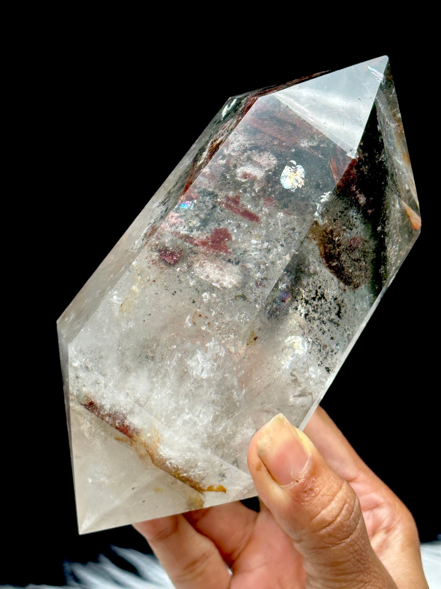 Large Garden Quartz Crystal DT, Garden Quartz Double Terminated Crystal