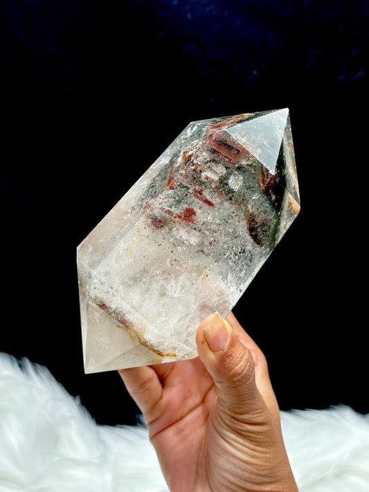 Large Garden Quartz Crystal DT, Garden Quartz Double Terminated Crystal