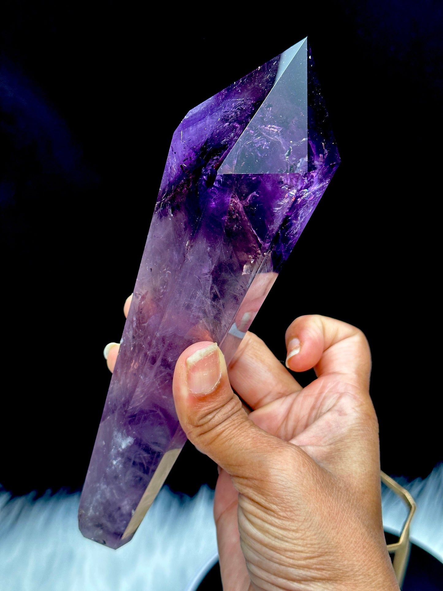 High Quality Ametrine Crystal wand on stand