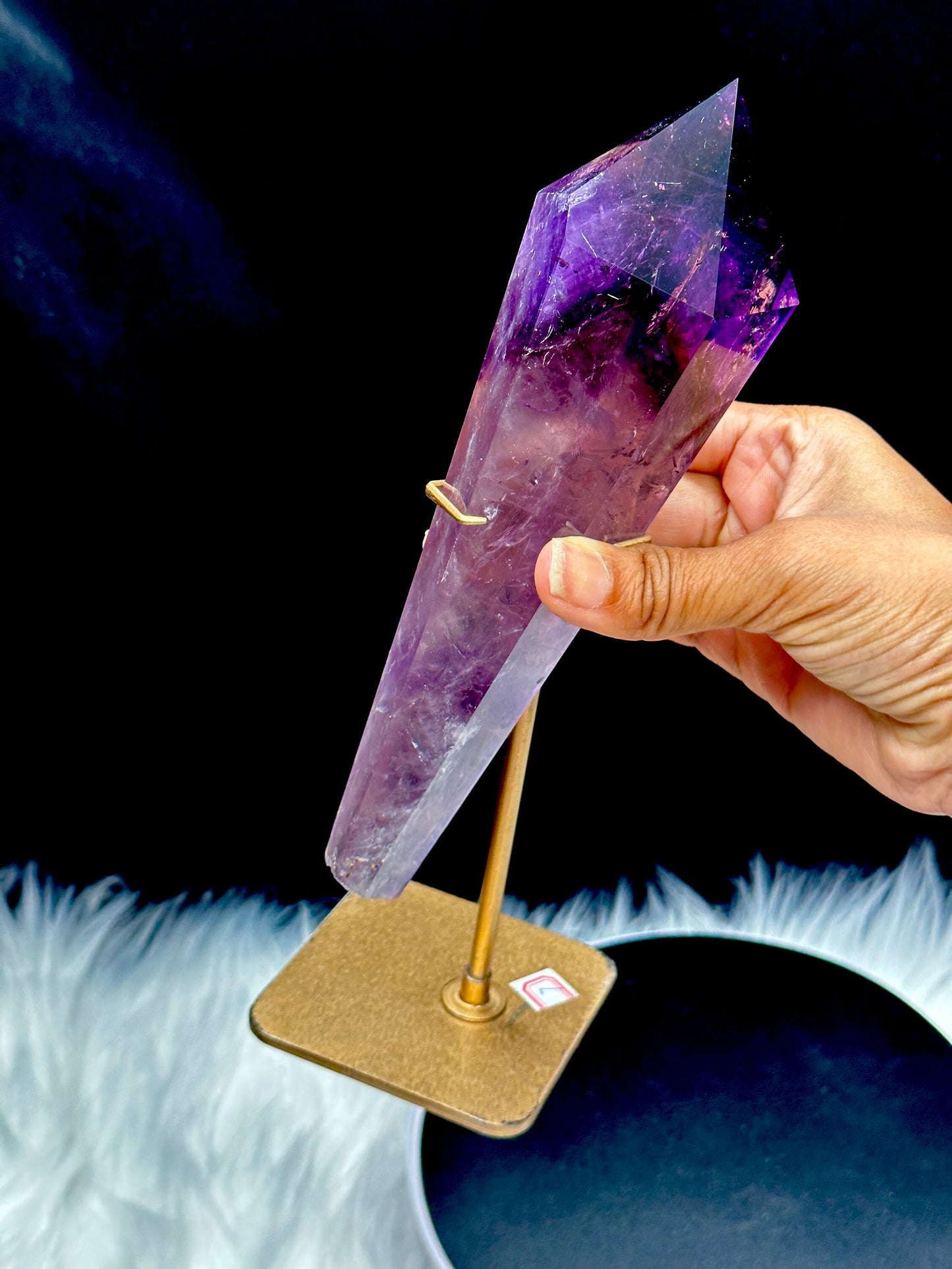 High Quality Ametrine Crystal wand on stand