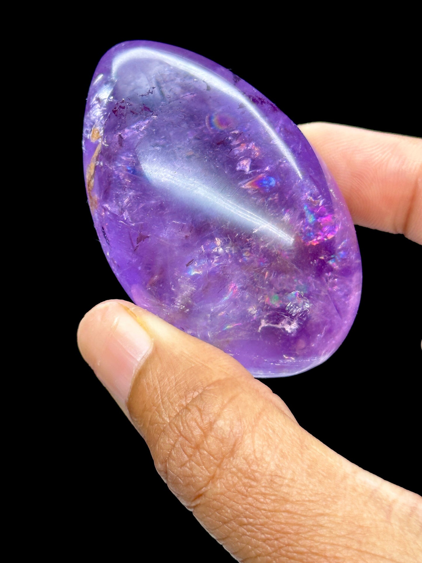 Super High Quality Amethyst Egg with Rainbows