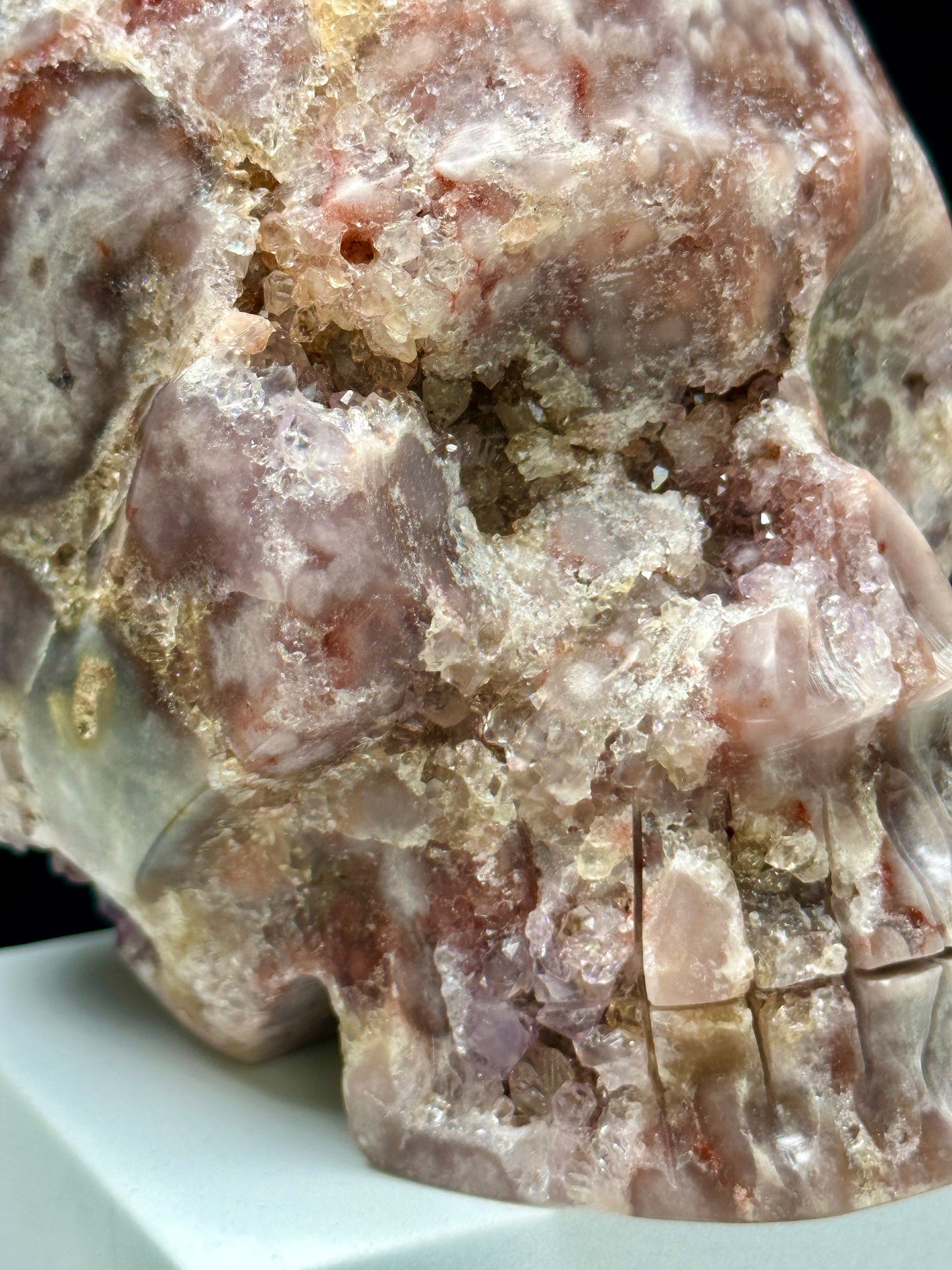 Extra Quality Sparkly large  Pink Amethyst Crystal Skull - 4 inches tall