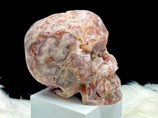 Extra Quality Sparkly large  Pink Amethyst Crystal Skull - 4 inches tall