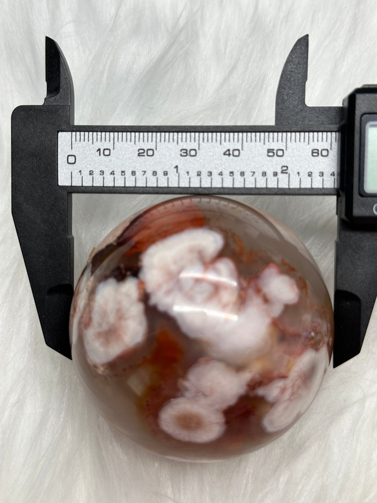 Carnelian Flower Agate Crystal Sphere