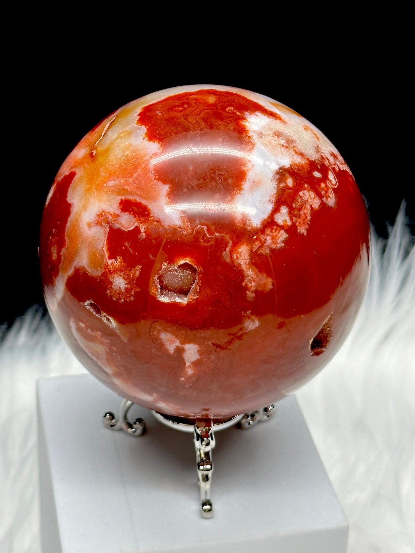 Large Druzy Carnelian Crystal Sphere - 1kg