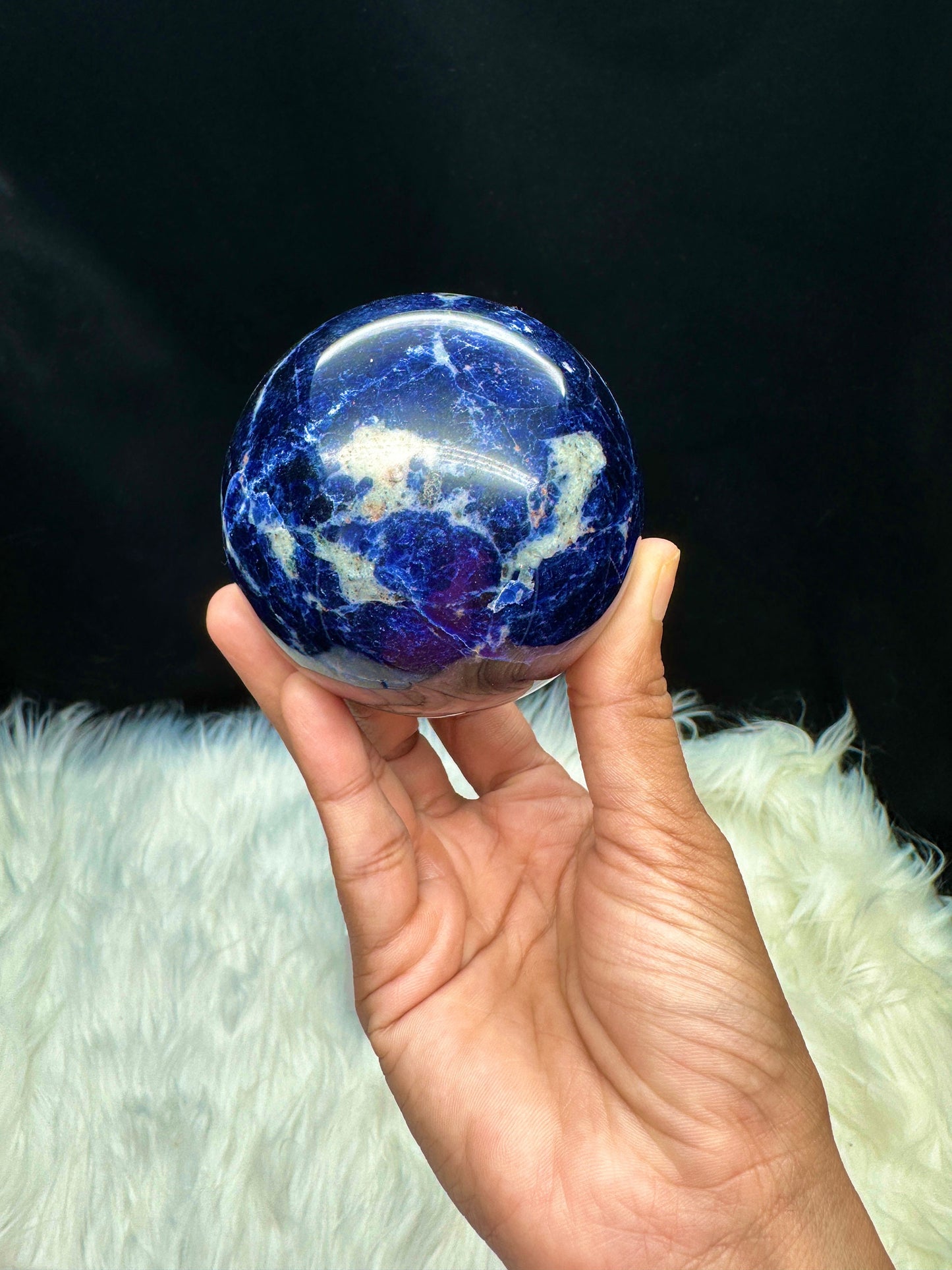 Large Blue Sodalite Crystal Sphere