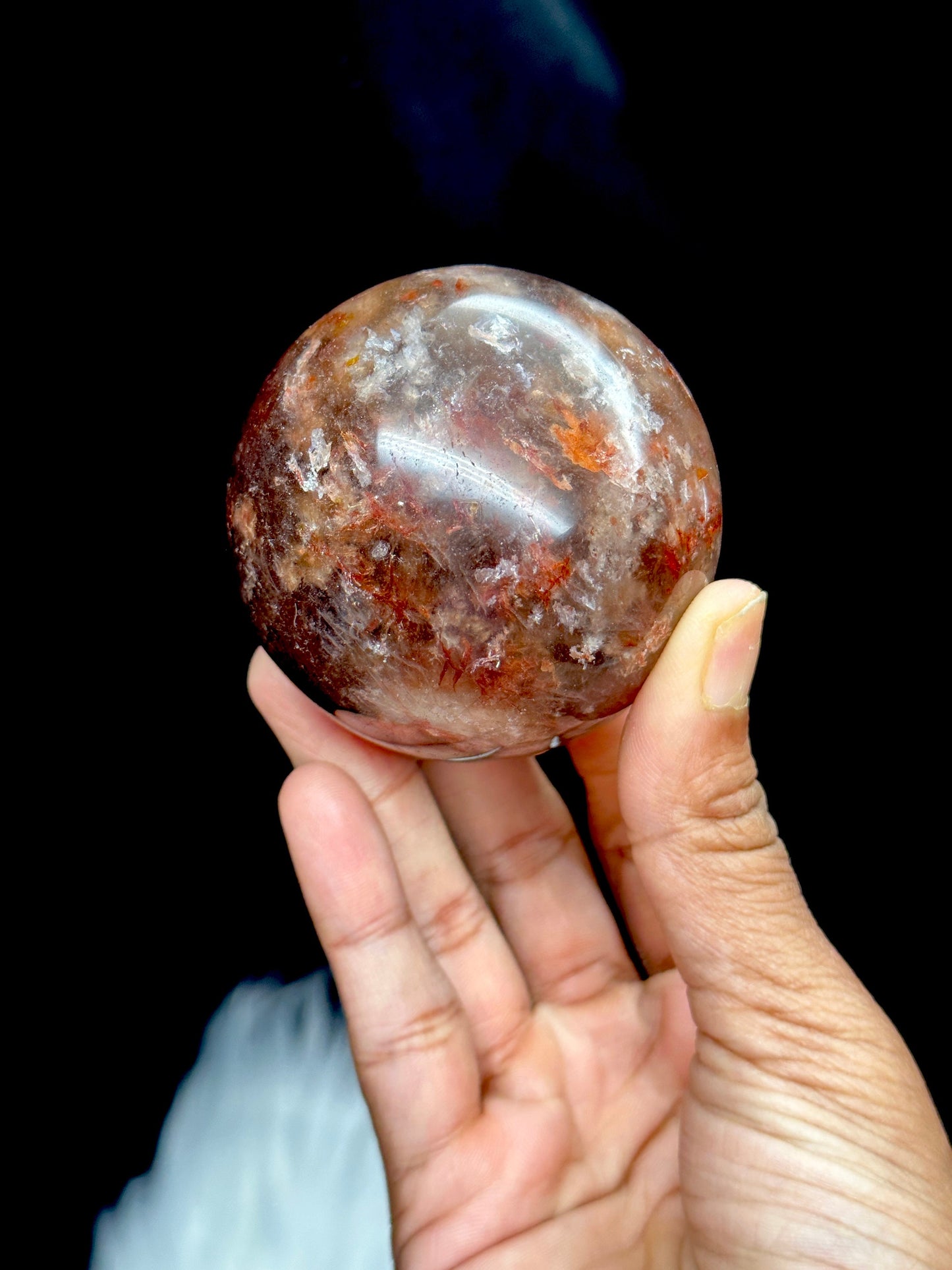 Smoky Fire Quartz Crystal Sphere