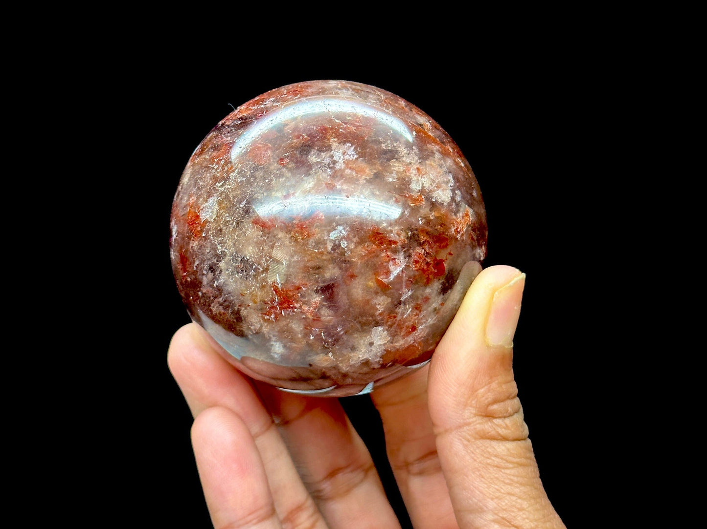 Smoky Fire Quartz Crystal Sphere