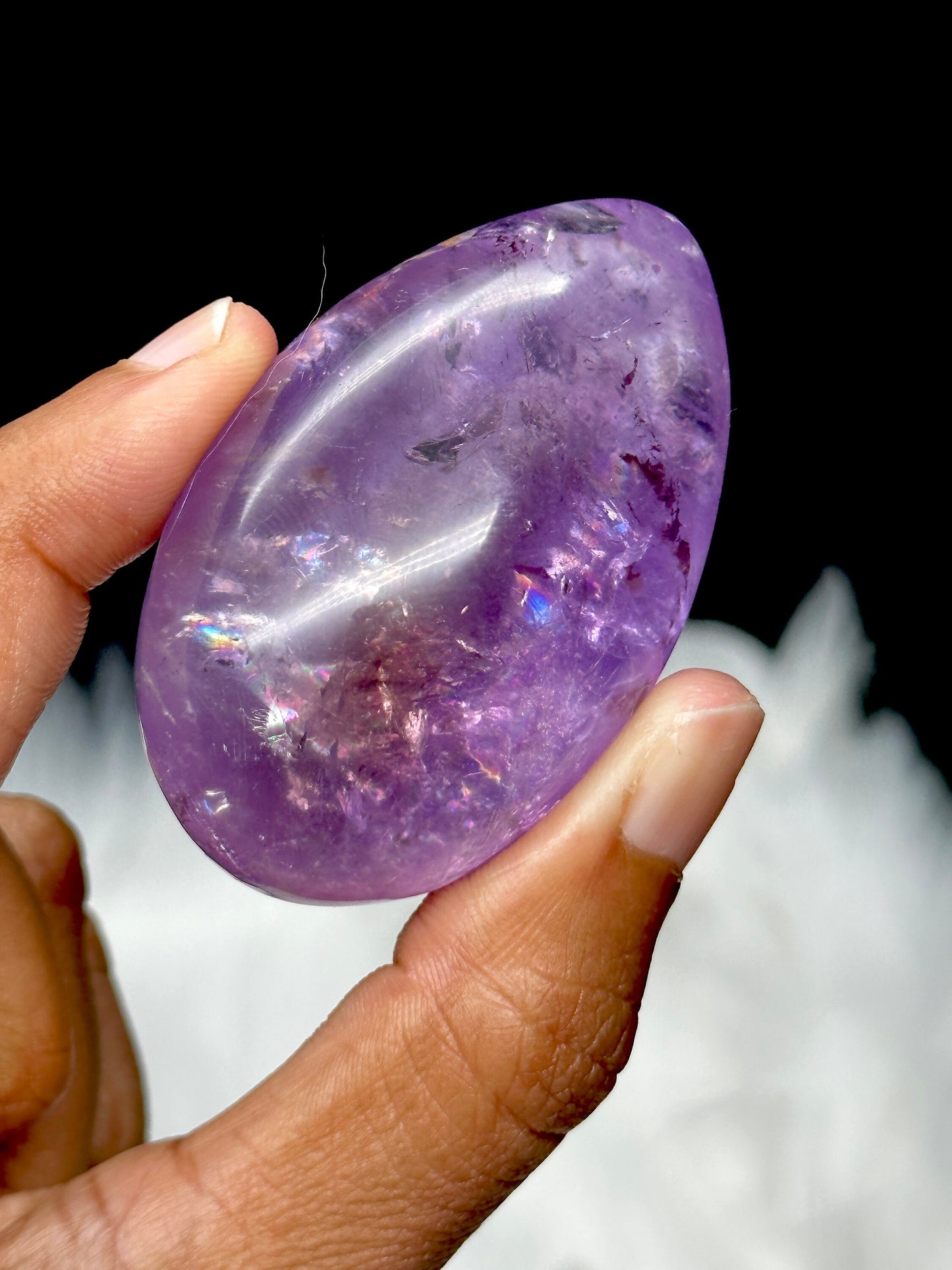 Super High Quality Amethyst Egg with Rainbows