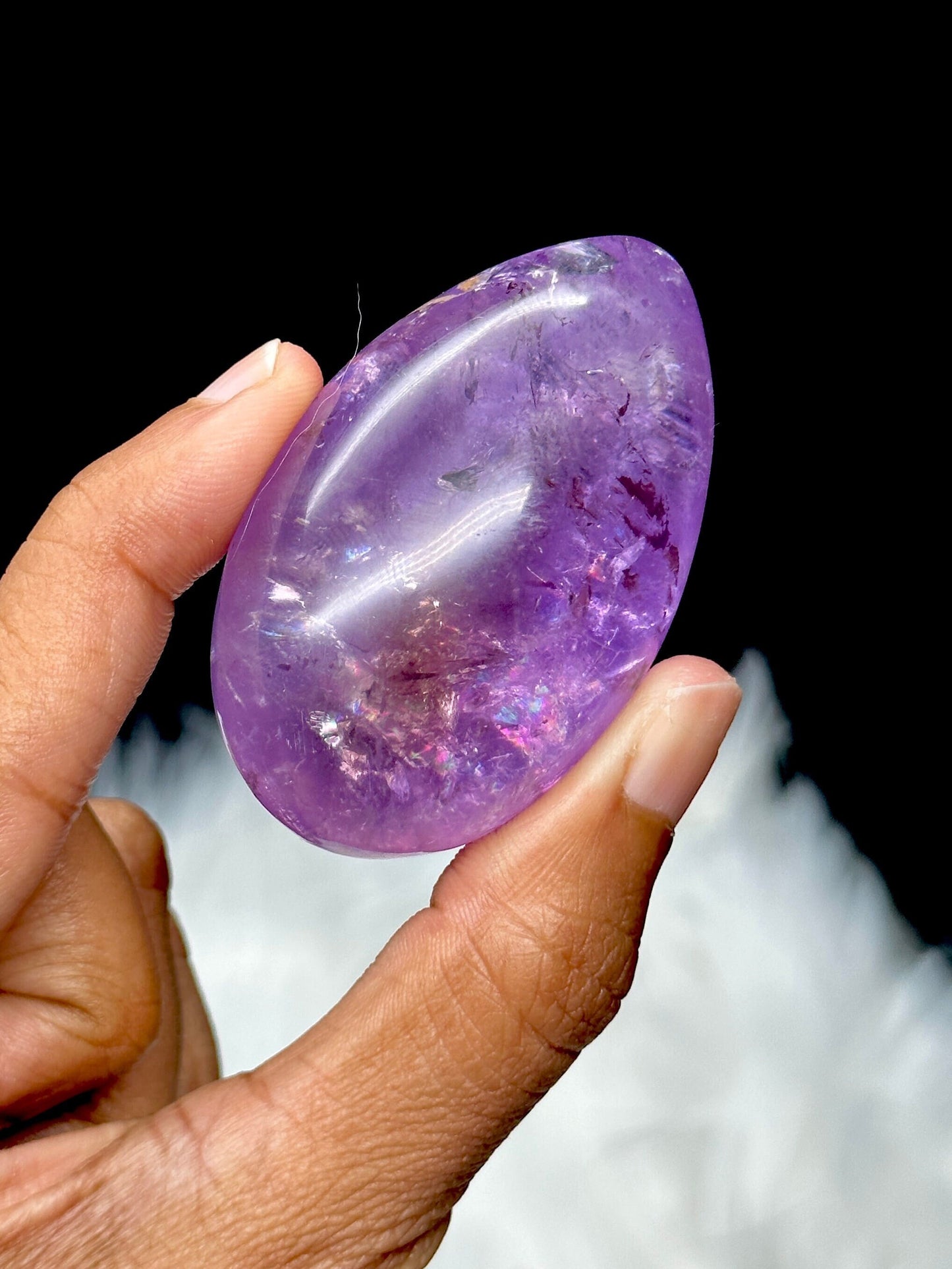 Super High Quality Amethyst Egg with Rainbows