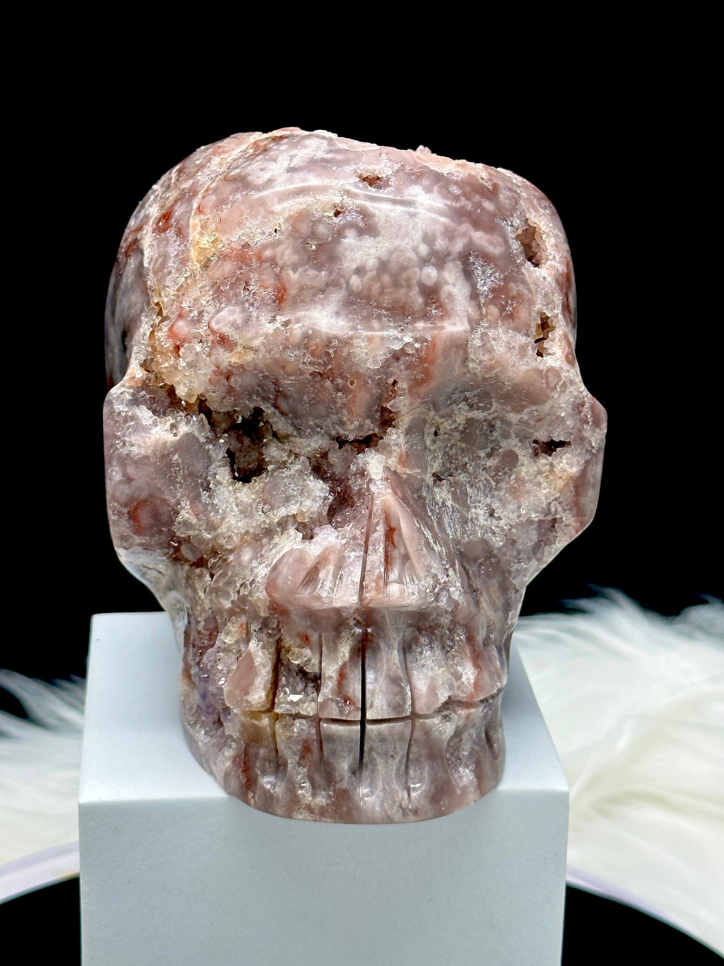 Extra Quality Sparkly large  Pink Amethyst Crystal Skull - 4 inches tall