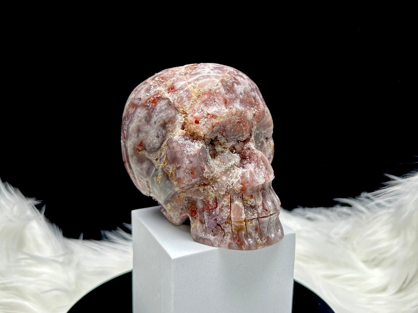 Extra Quality Sparkly large  Pink Amethyst Crystal Skull - 4 inches tall