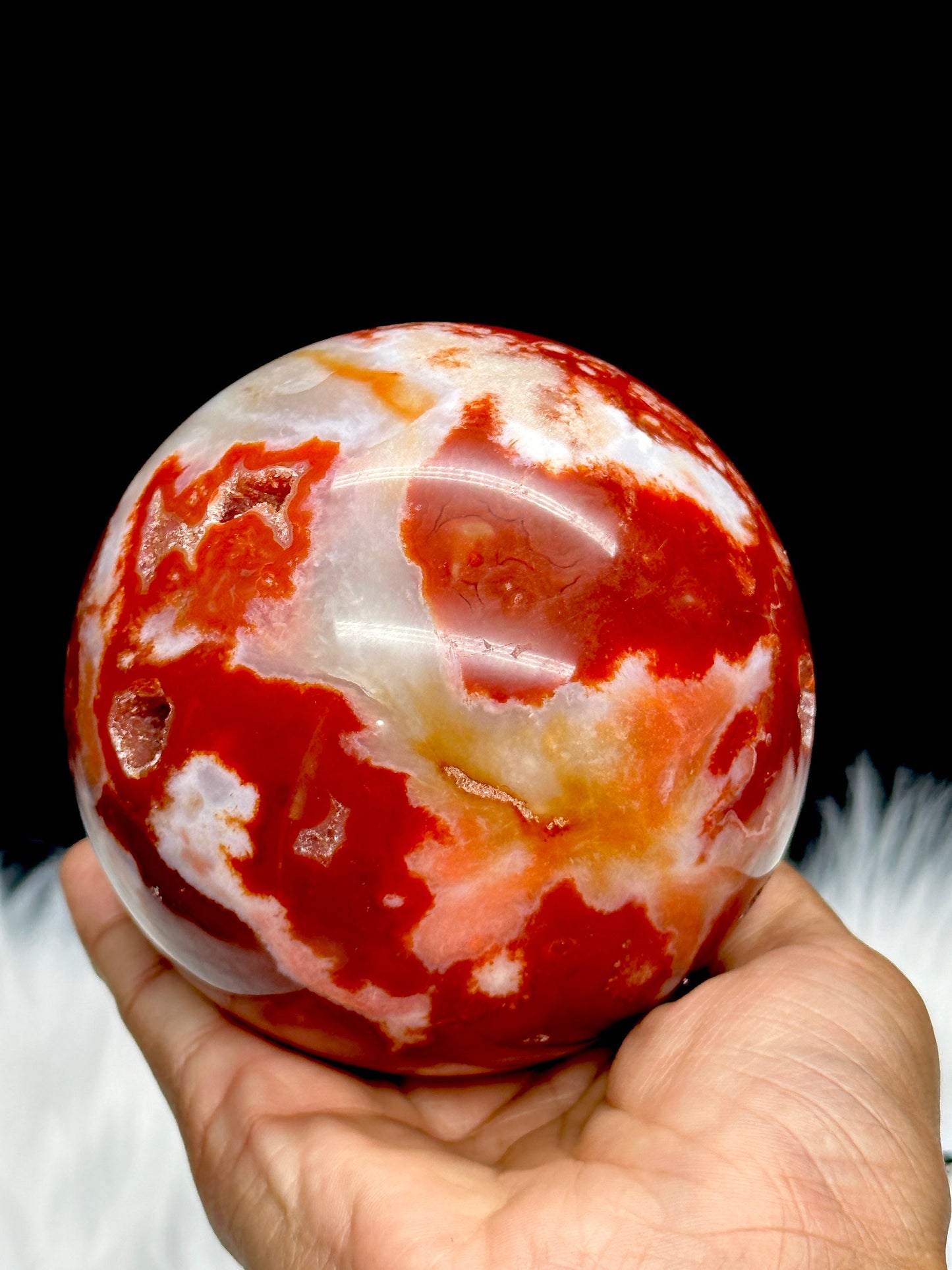 Large Druzy Carnelian Crystal Sphere - 1kg