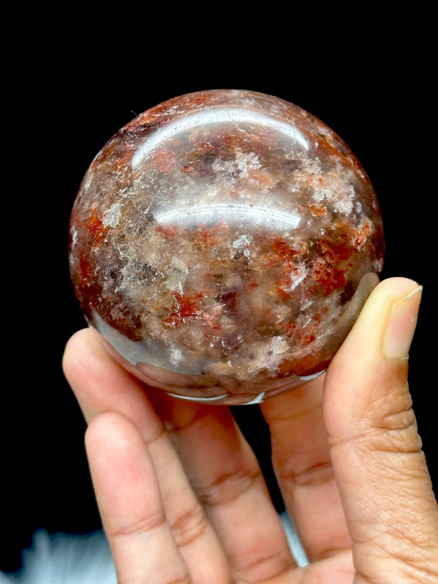 Smoky Fire Quartz Crystal Sphere