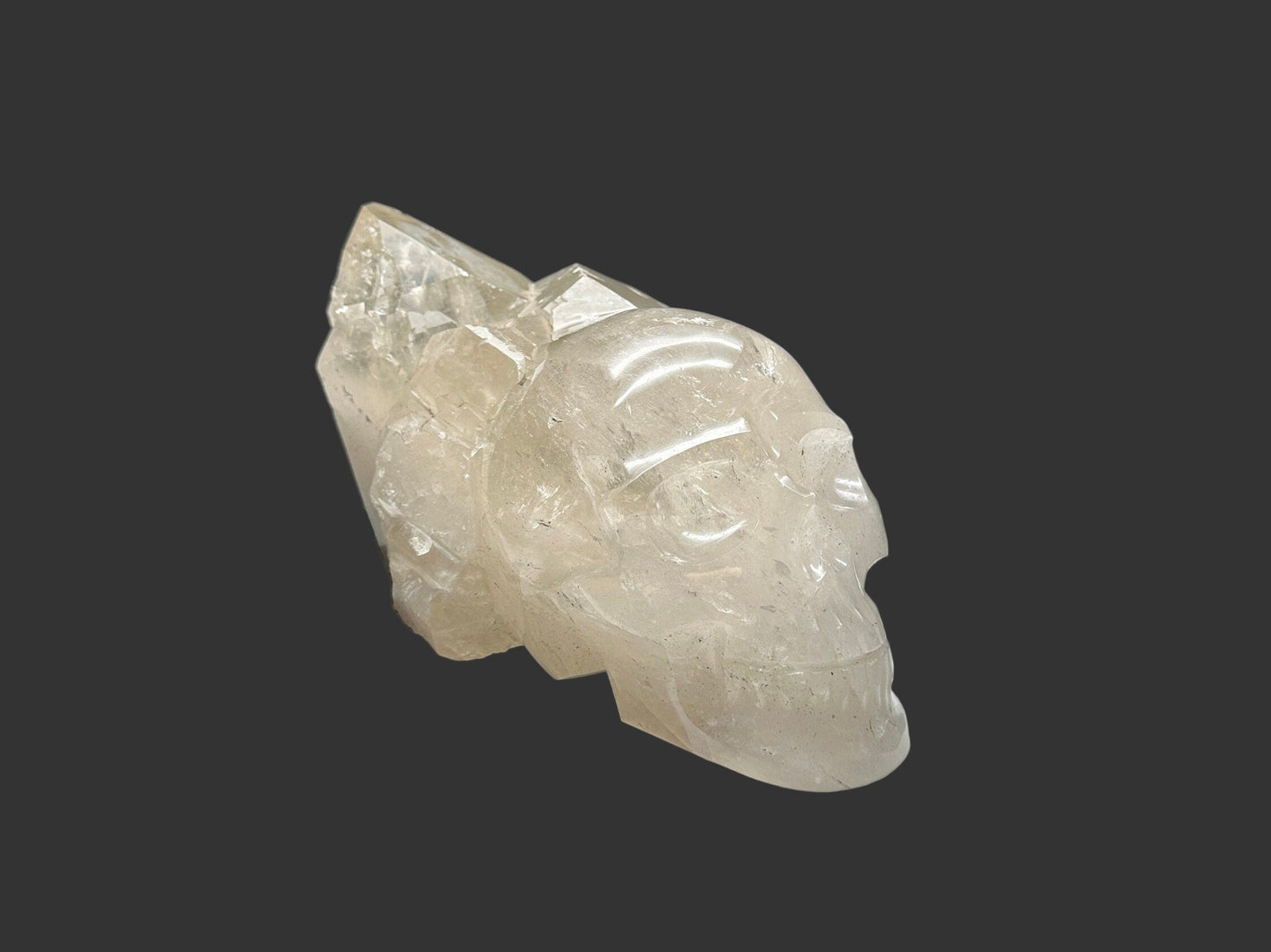 Rare Elestial Clear Quartz Crystal Skull, Magical Skull , Cluster Skull