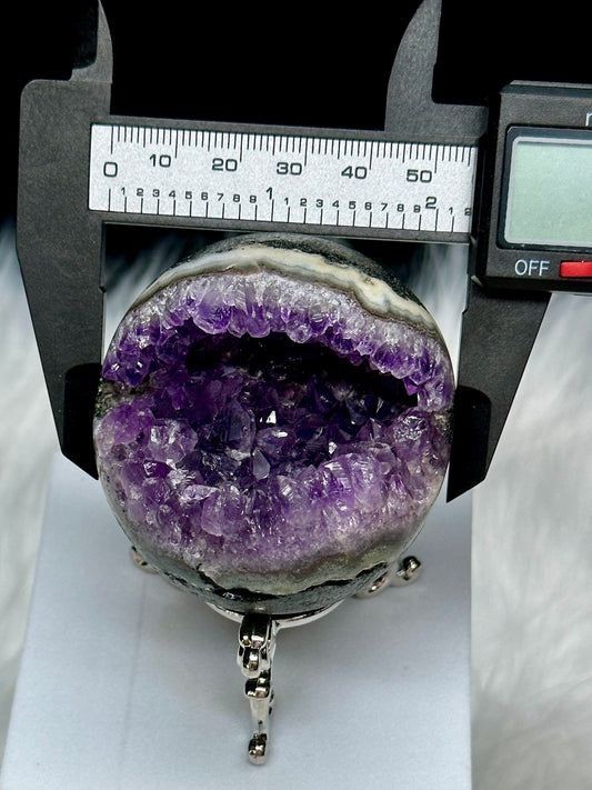 Beautiful Amethyst Agate Sphere , 204 grams