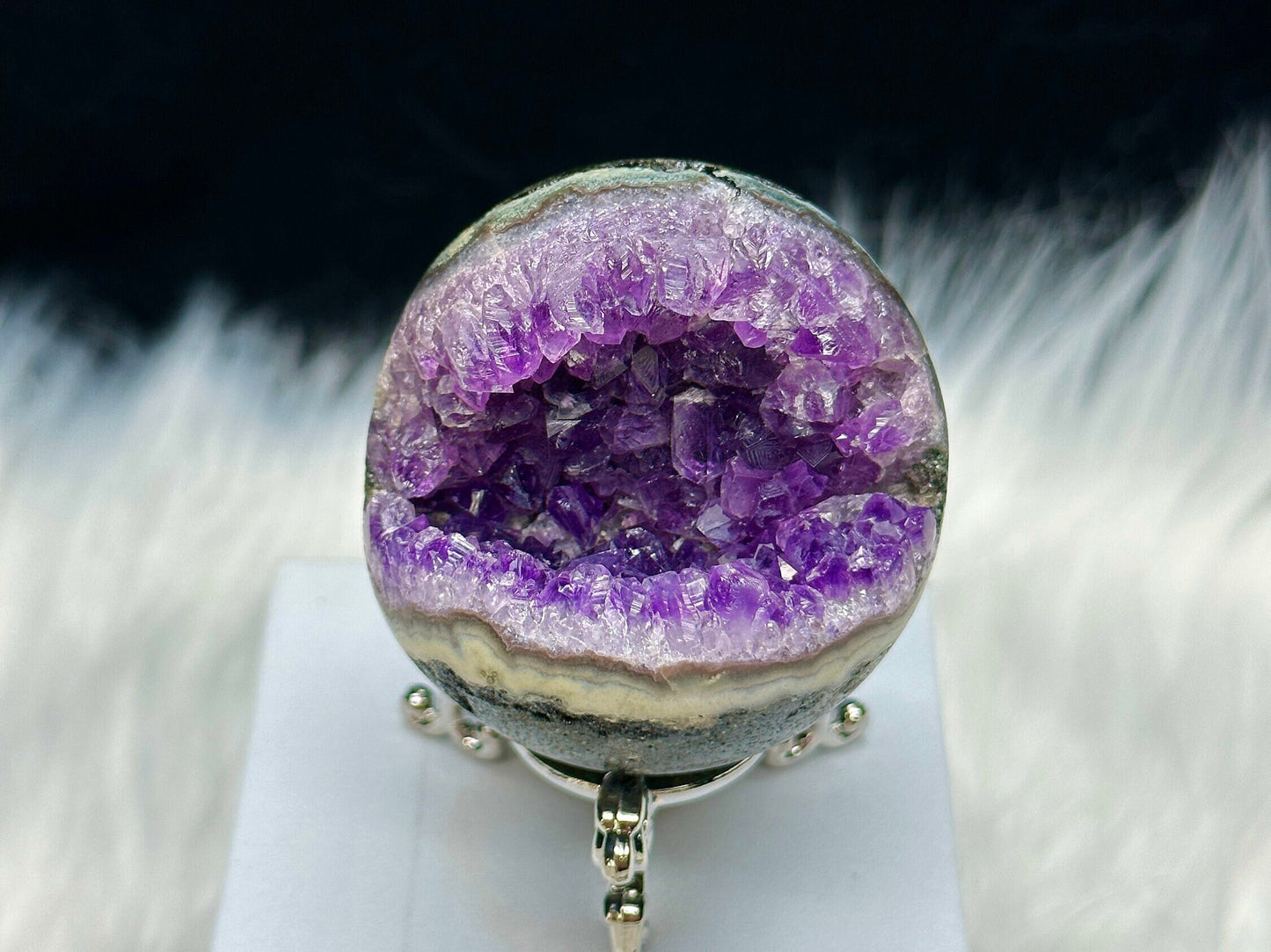 Amethyst Agate Crystal Sphere