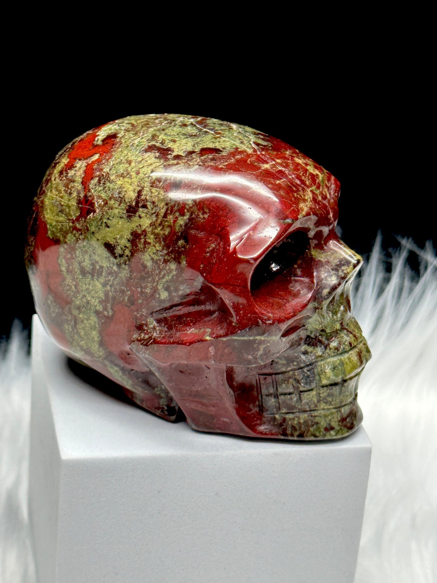 Dragon's Blood Jasper Crystal Skull, 2.5 inches height