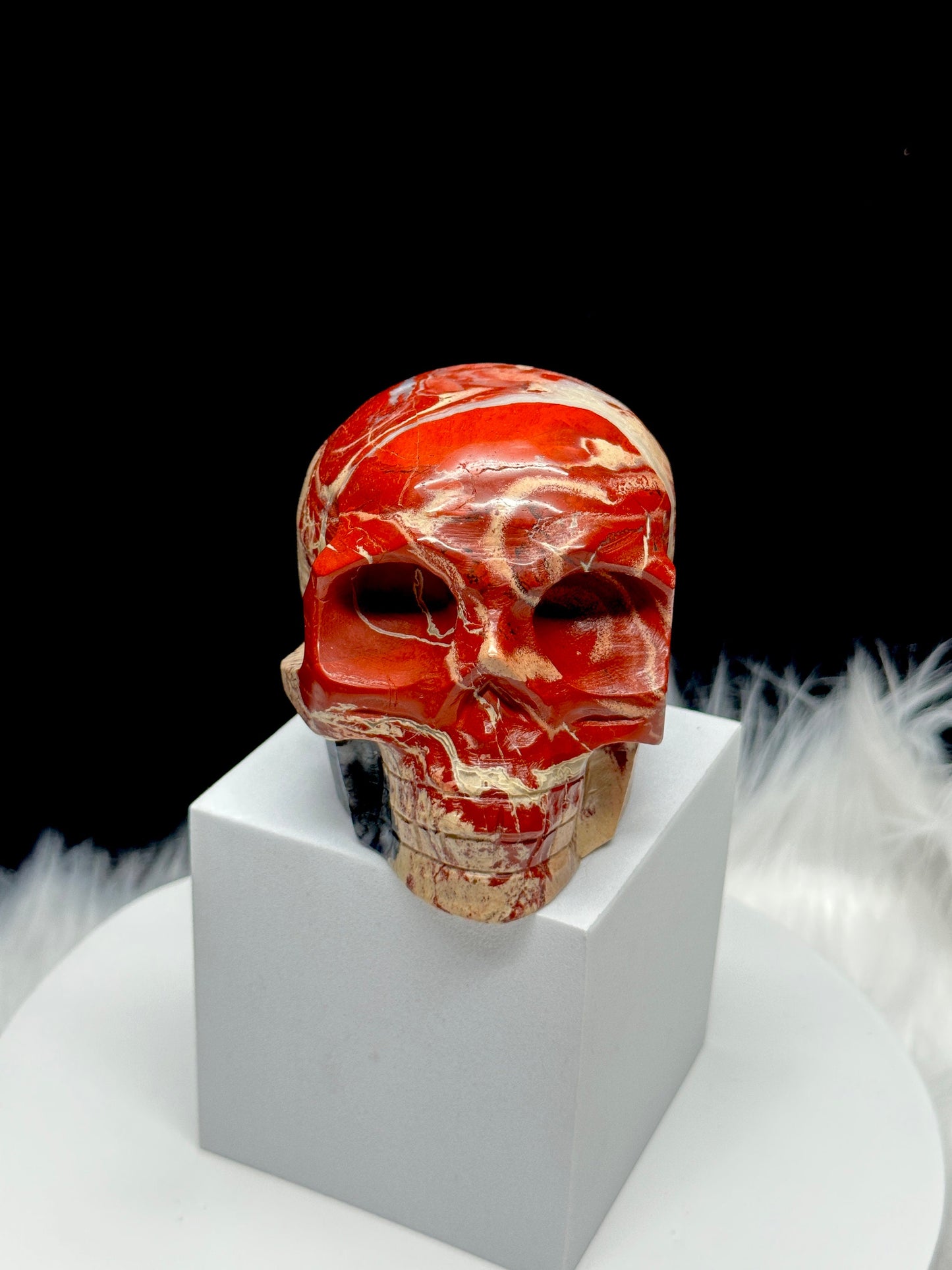 Super Pretty Red Jade Crystal Skull