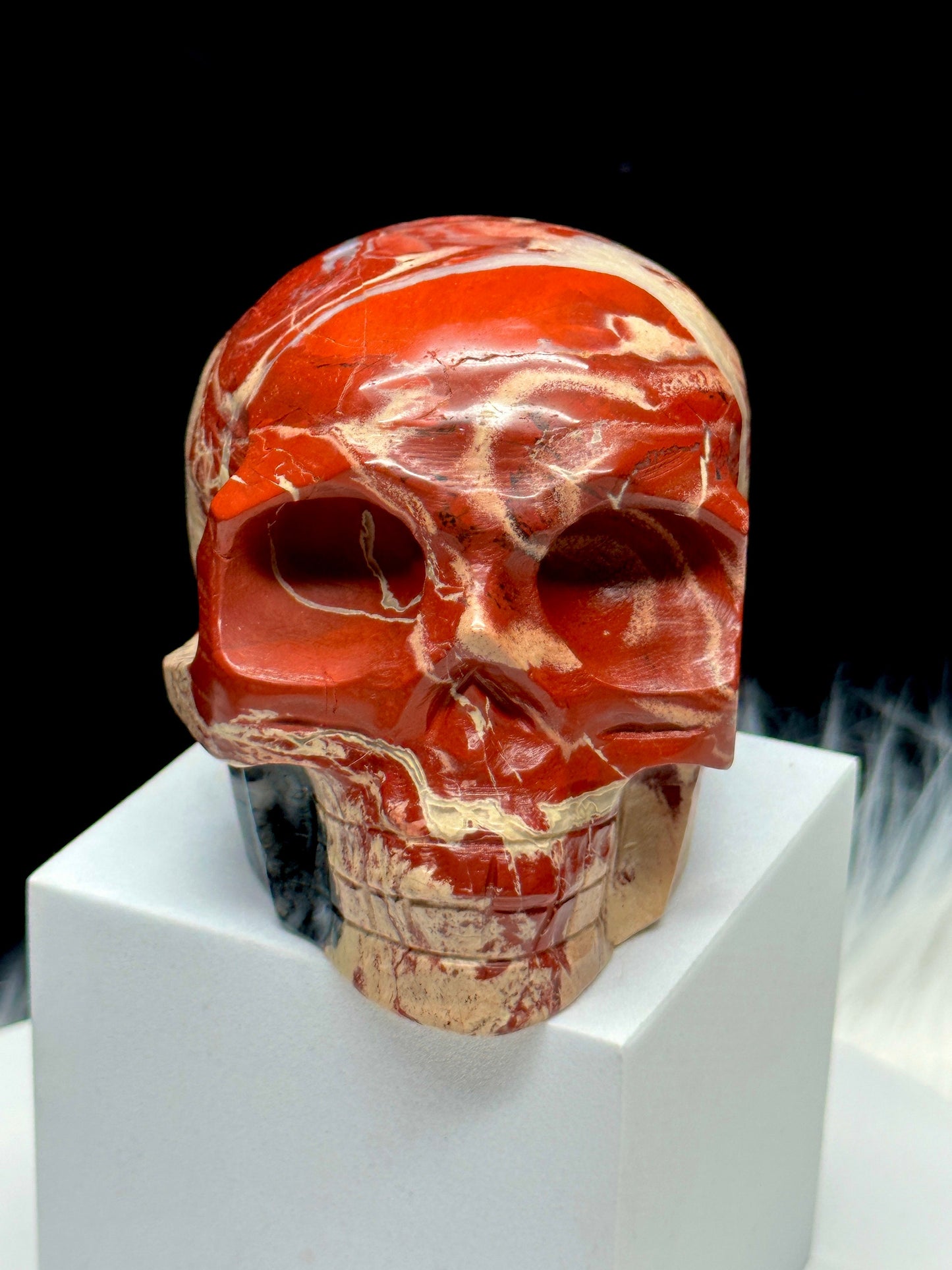 Super Pretty Red Jade Crystal Skull