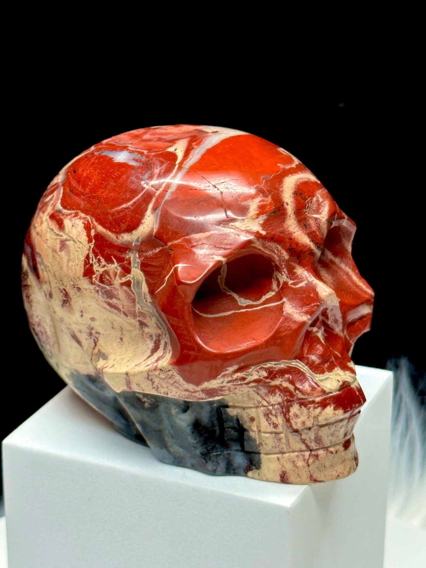 Super Pretty Red Jade Crystal Skull