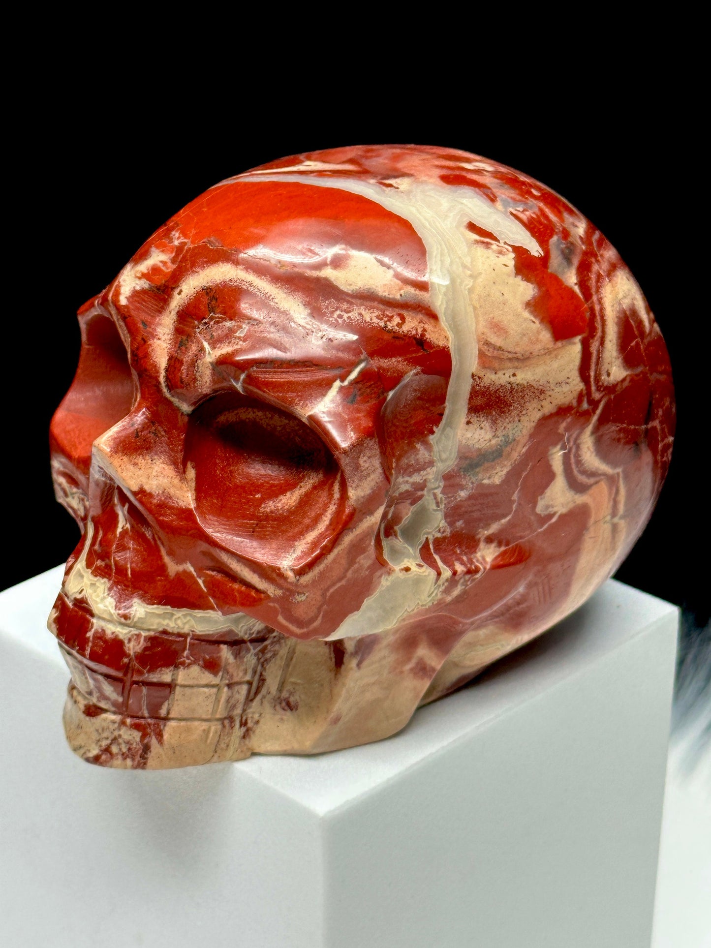 Super Pretty Red Jade Crystal Skull